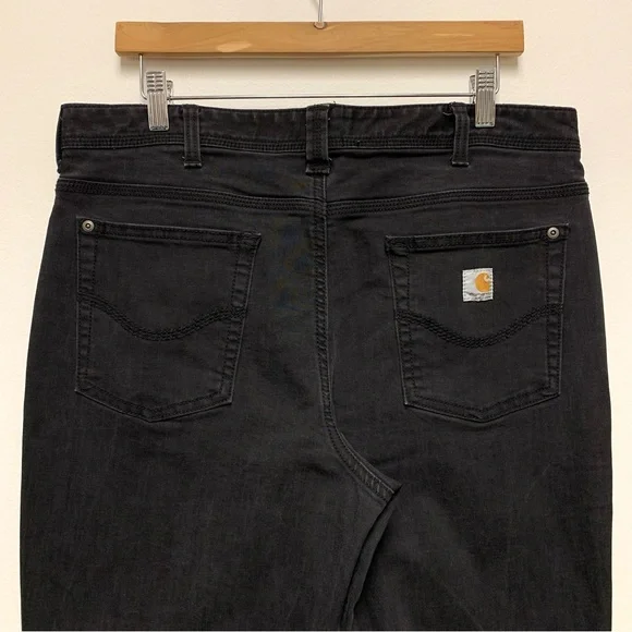 Carhartt Original Fit Jasper Bootcut Jeans‎ Size 14 Regular Black Stretch 100649 - Picture 7 of 11